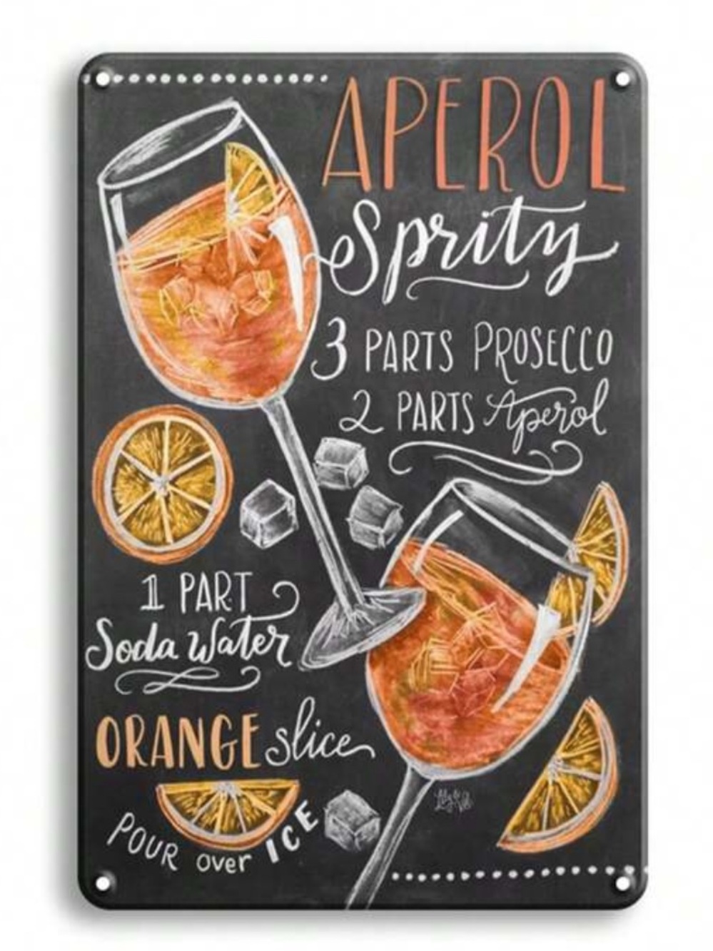 Amazon Aperol Spritz Chalkboard Art Sign in Orange, White, Black